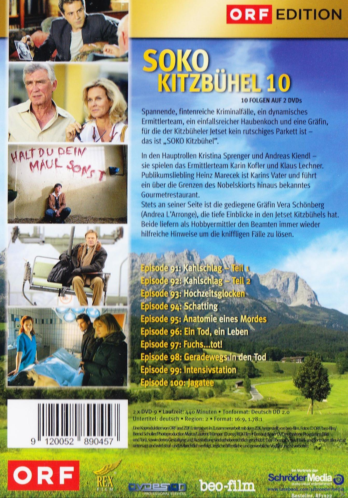 DVD-Cover für SOKO Kitzbühel 10. Mehrere Schauspieler, Text und Bilder.