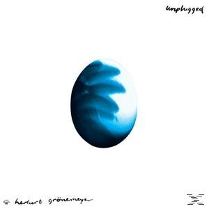 Albumcover. Blaue Ei-Form mit dem Wort "unplugged" auf weißem Hintergrund.
