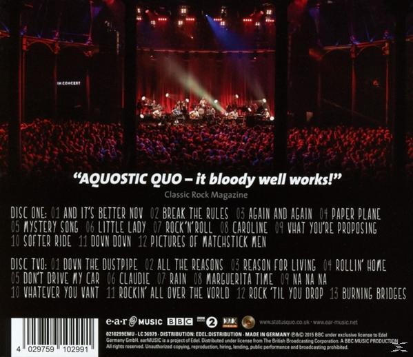 Status Quo - Aquostic! Live (CD) Roundhouse - The At