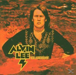 Albumcover mit Alvin Lee im Wasser, mit dem Text 'Alvin Lee The Anthology'.