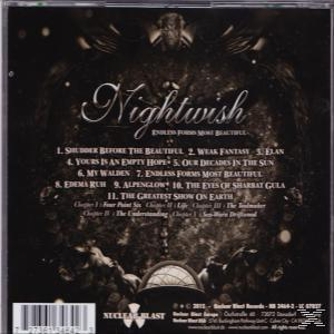 Nightwish-Albumcover. Text listet Songs auf, mit dem Bandnamen oben und einem dunklen, verzierten Hintergrund.