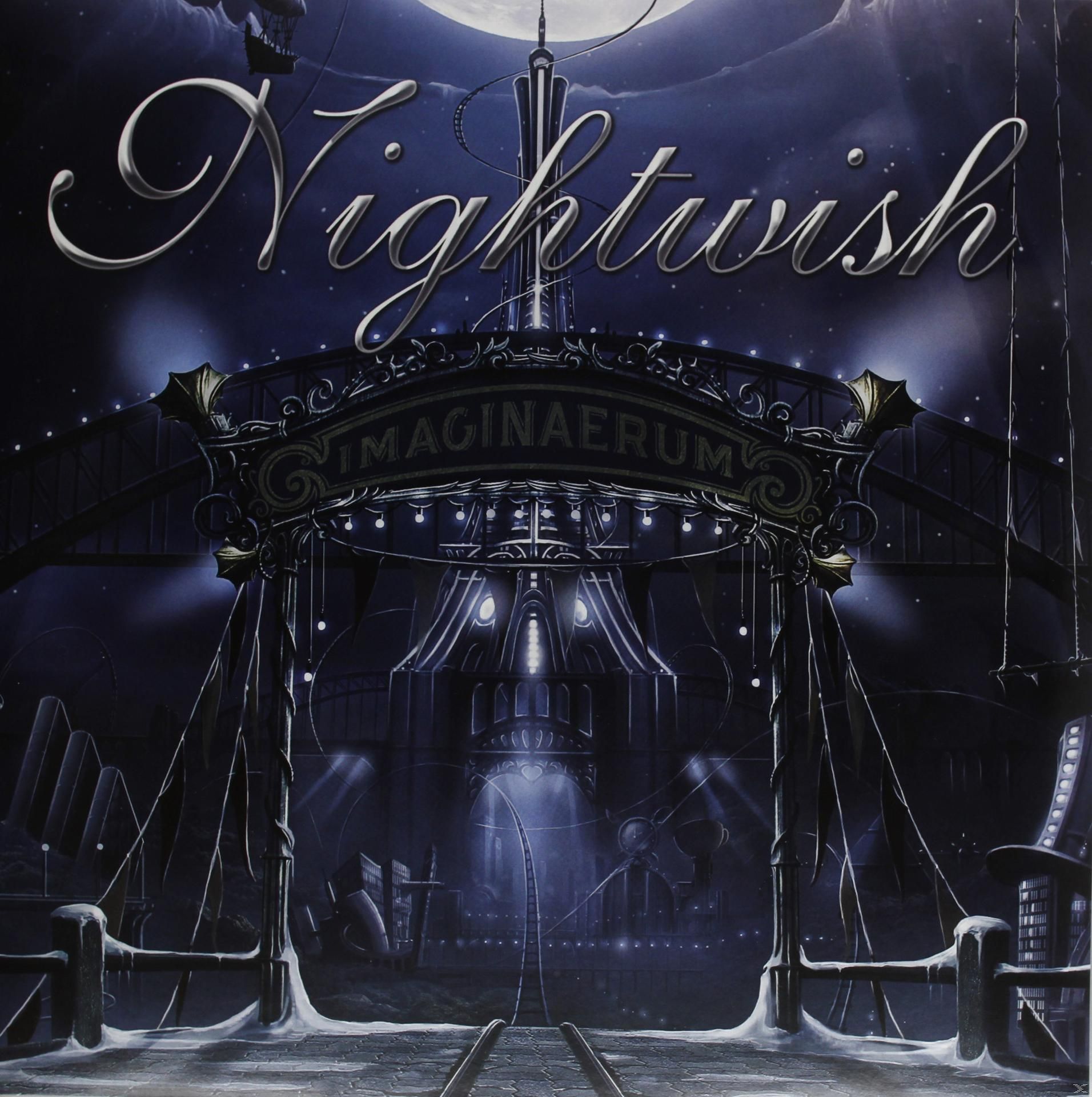 Nightwish Albumcover mit einer Fantasy-Zirkusszene, einem großen Tor und einem Sternenhimmel.