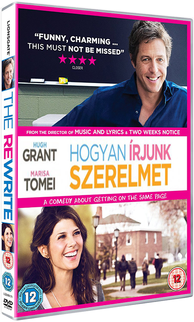 A 'The Rewrite' című film DVD-borítója, Hugh Granttel és Marisa Tomeivel.