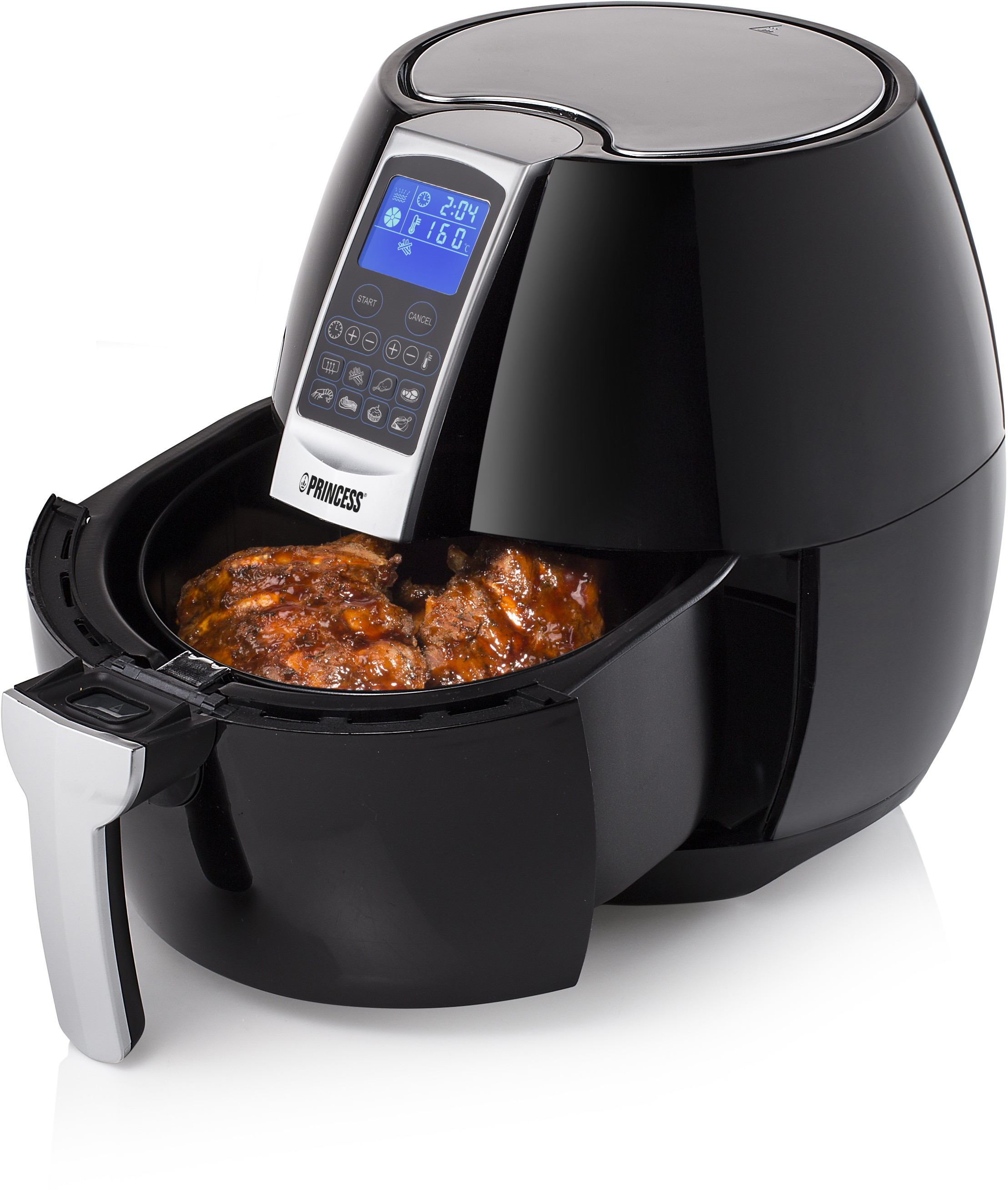 PRINCESS 182020 Aerofryer XL Heißluftfritteuse 1500 Watt Schwarz/Silber