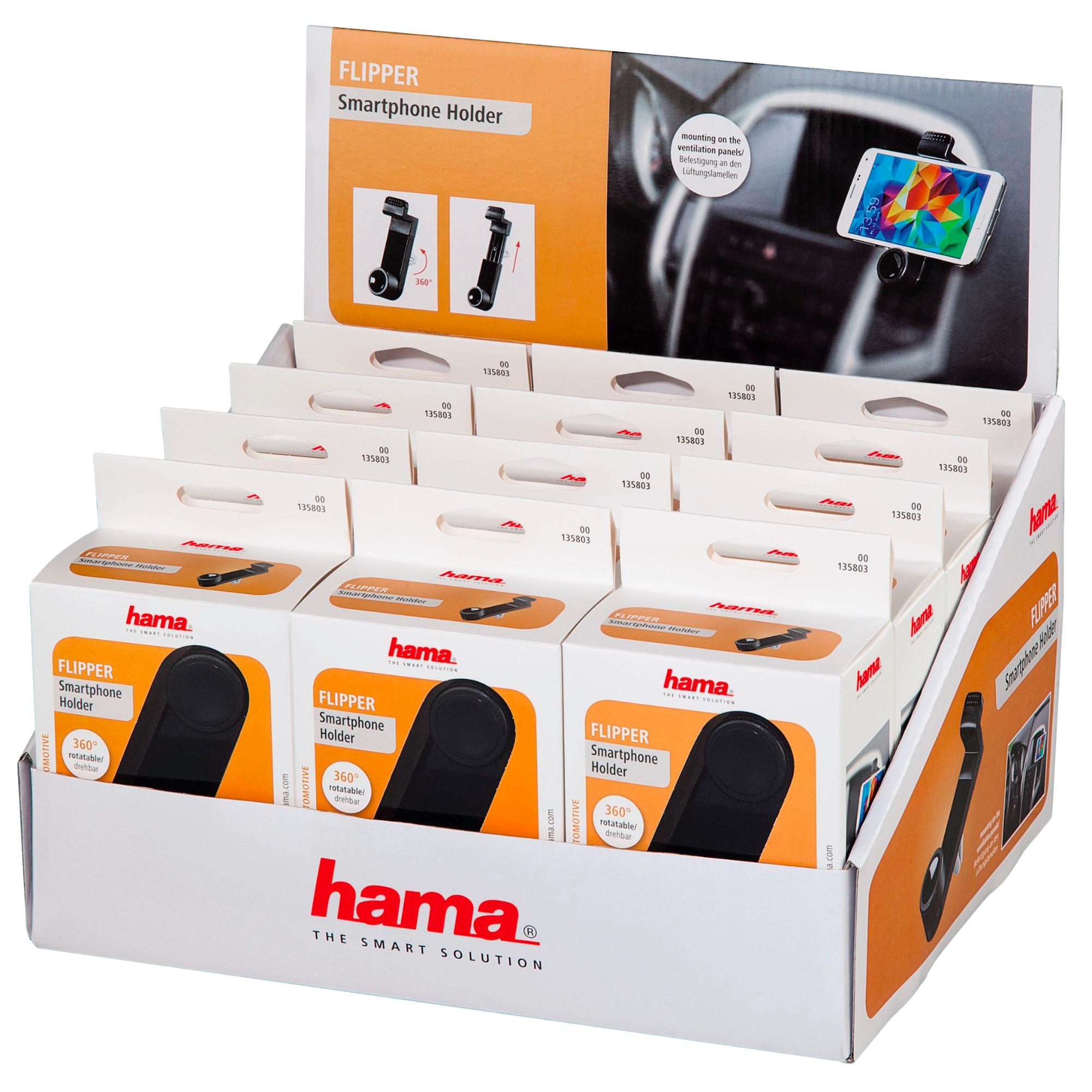 Hama 00135803 Soporte cabezal pasivo negro para universal 360º móvilsmartphone de 360°