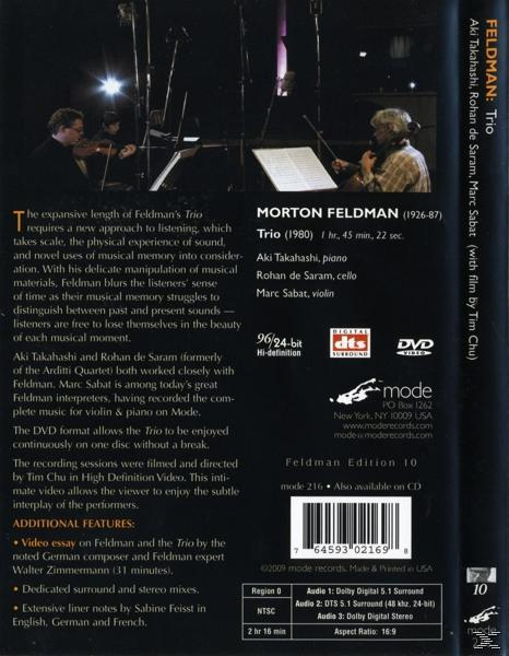 Aki Takahashi, Marc Sabat, Rohan De Saram - Trio (1980)  - (DVD)