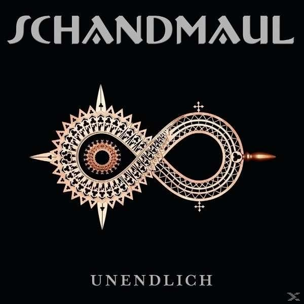 Schwarzer Hintergrund mit einem goldenen Design. Das Design ist eine unendlichkeitsähnliche Form.