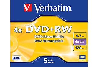VERBATIM DVD+RW Mat Zilver 5 stuks