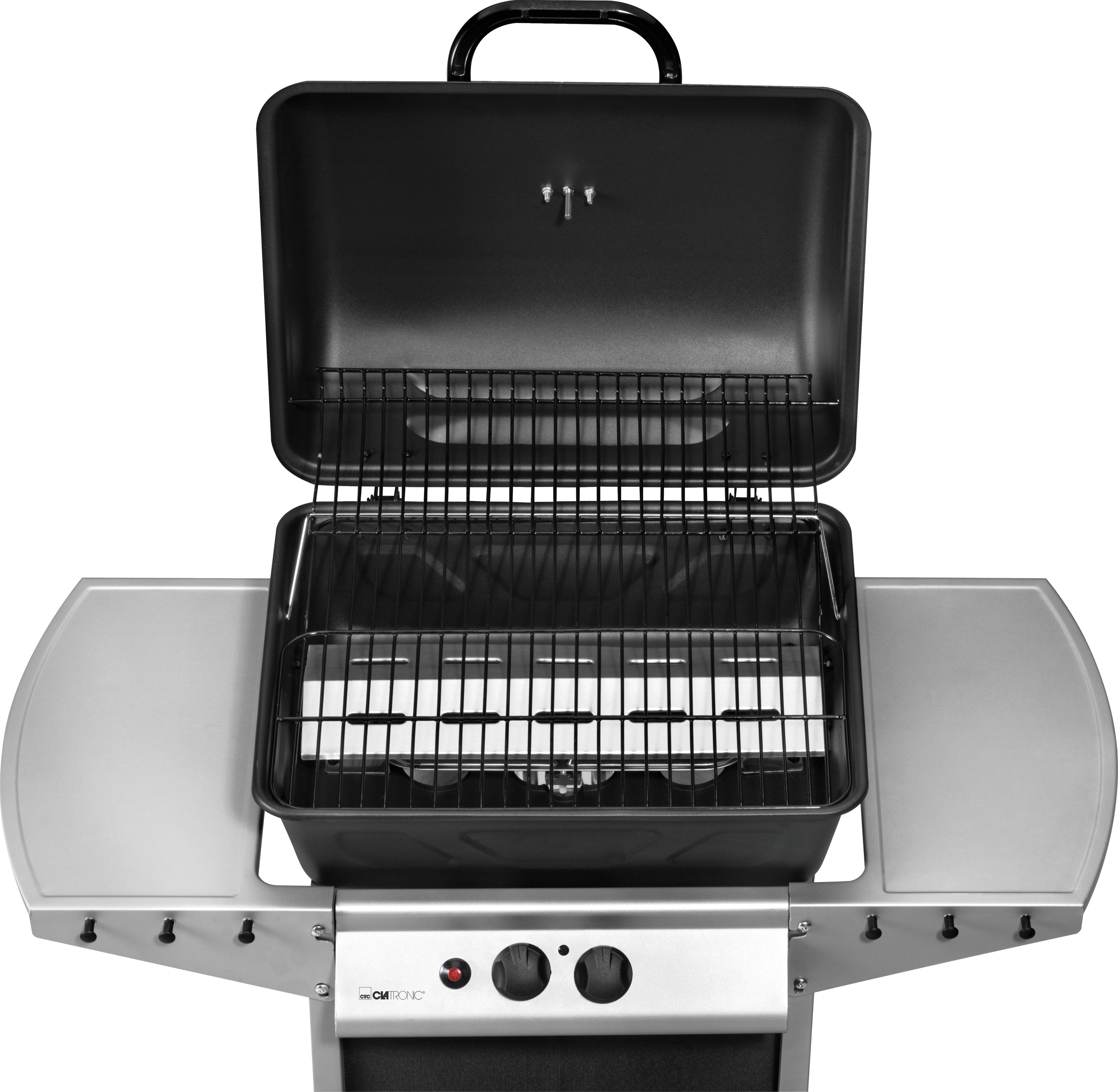 CLATRONIC GG 3590 Gasgrill Schwarz/Silber Standgriller, Schwarz, Silber (5500 Watt)