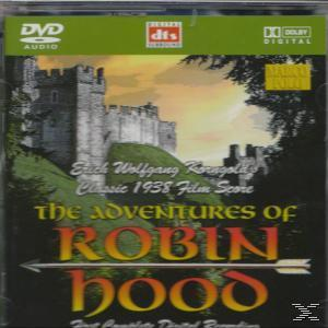 DVD-Hülle. Das Cover des Films 'The Adventures of Robin Hood'. Eine Burg und ein Pfeil sind sichtbar.