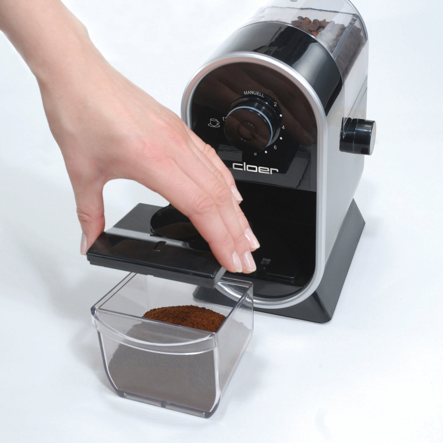CLOER 7560 Kaffeemühle Schwarz 100 Watt, Scheibenmahlwerk