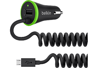 BELKIN Belkin F8M890bt04-BLK 3.4A/17 Watt USB -s autós töltő integrált micro-USB kábellel, fekete