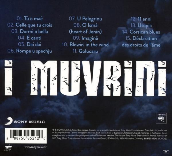 CD-Rückseite mit Titelliste, Albumtitel und Logo. Text in Weiß auf blauem Hintergrund.