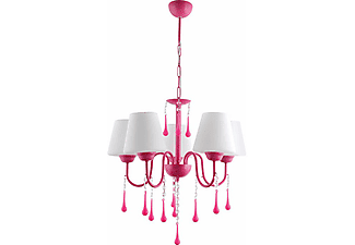 NISA LUCE 61407 Kuğu 5'li Boncuklu Avize Pembe