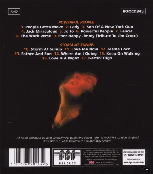 Rückseite eines CD-Covers mit Songliste und einem orangen Porträt.