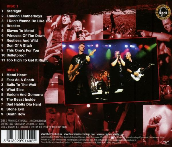 Accept - All Areas-Worldwide (Live 2cd)  - (CD)