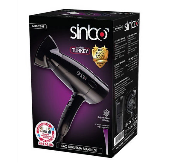 SINBO SHD-2683 1800W Saç Kurutma Makinesi Siyah