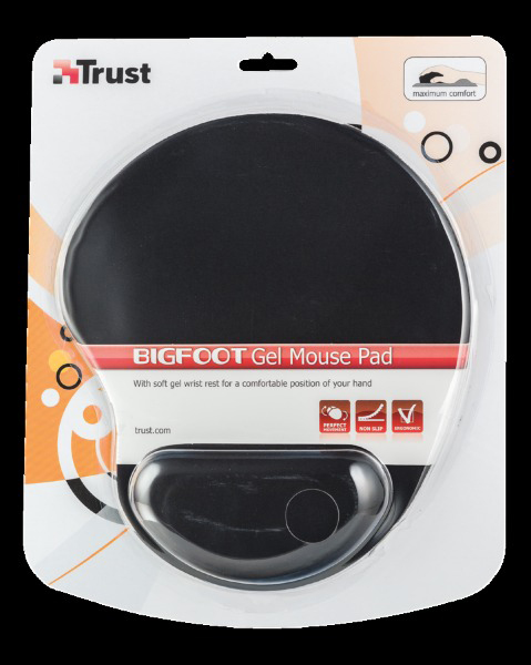 TRUST Tapis de souris en gel Bigfoot Noir (16977)
