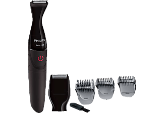 PHILIPS PHILIPS MG1100/16 - Regolabarba  - Completamente lavabile - Nero/Rosso - Multigroomer (Nero/Rosso)