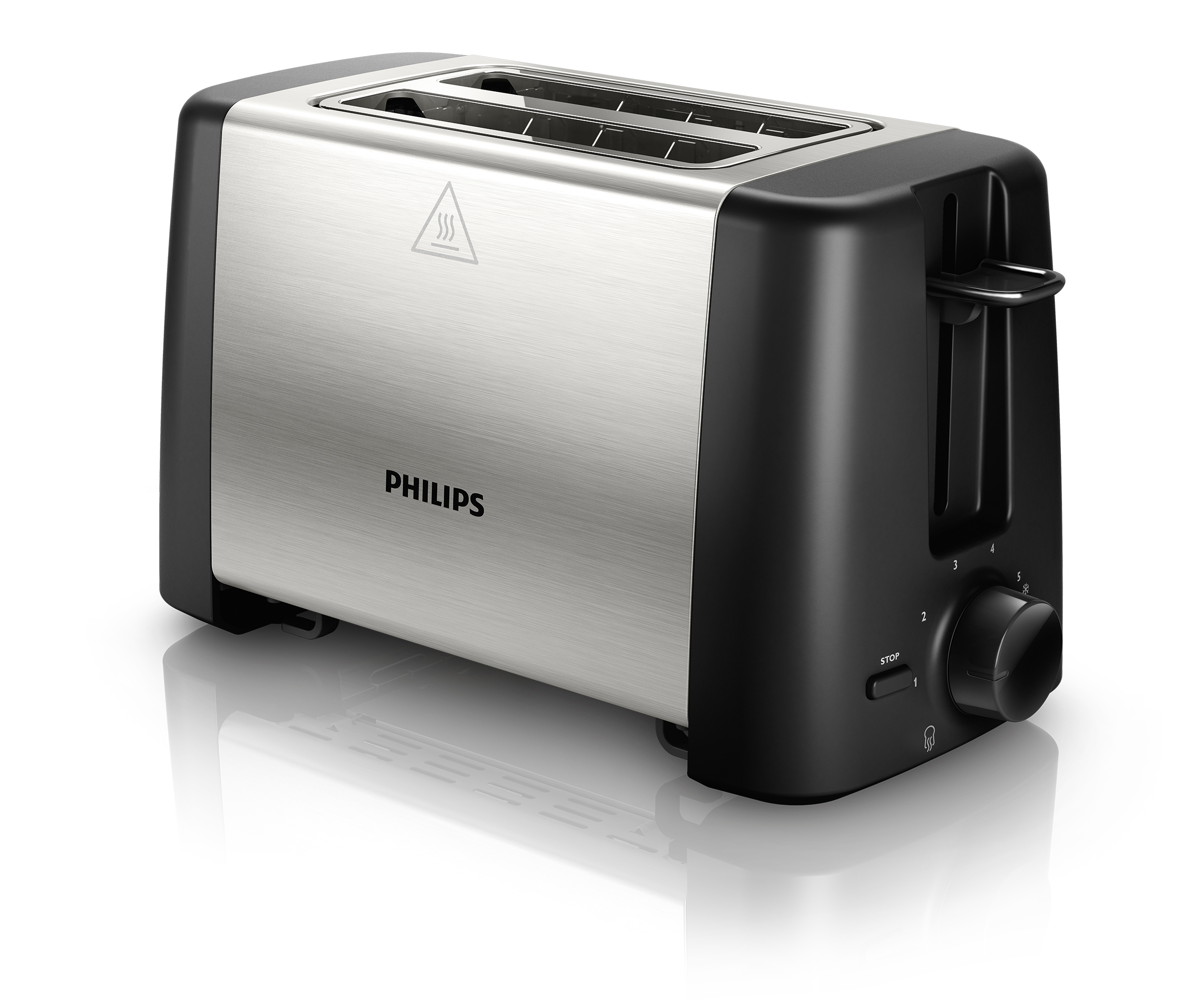 PHILIPS HD4825/90 Daily Collection Toaster Edelstahl/Schwarz (800 Watt, Schlitze: 2)