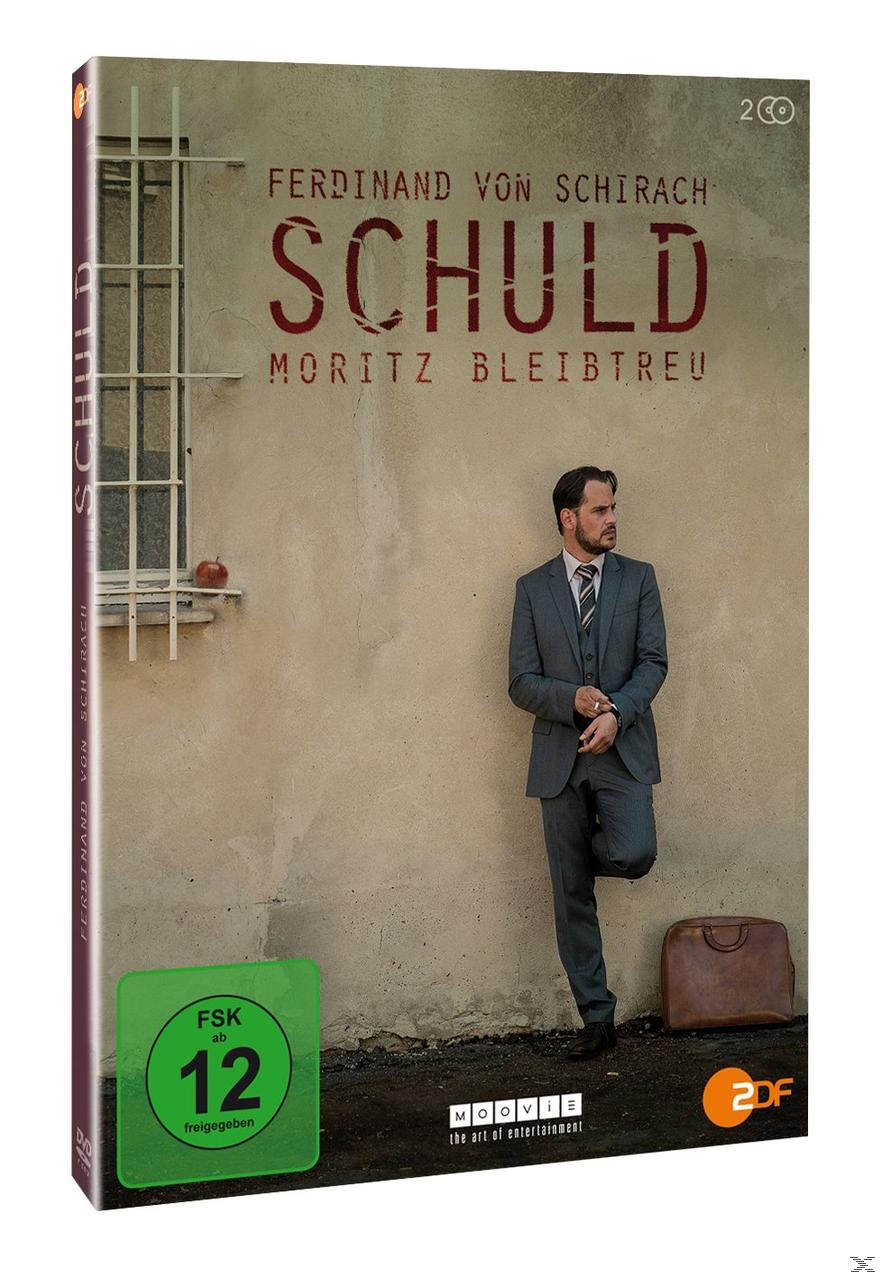 DVD-Cover von 'Schuld'. Ein Mann im Anzug steht an einer Wand. Der Titel steht auf dem Cover.