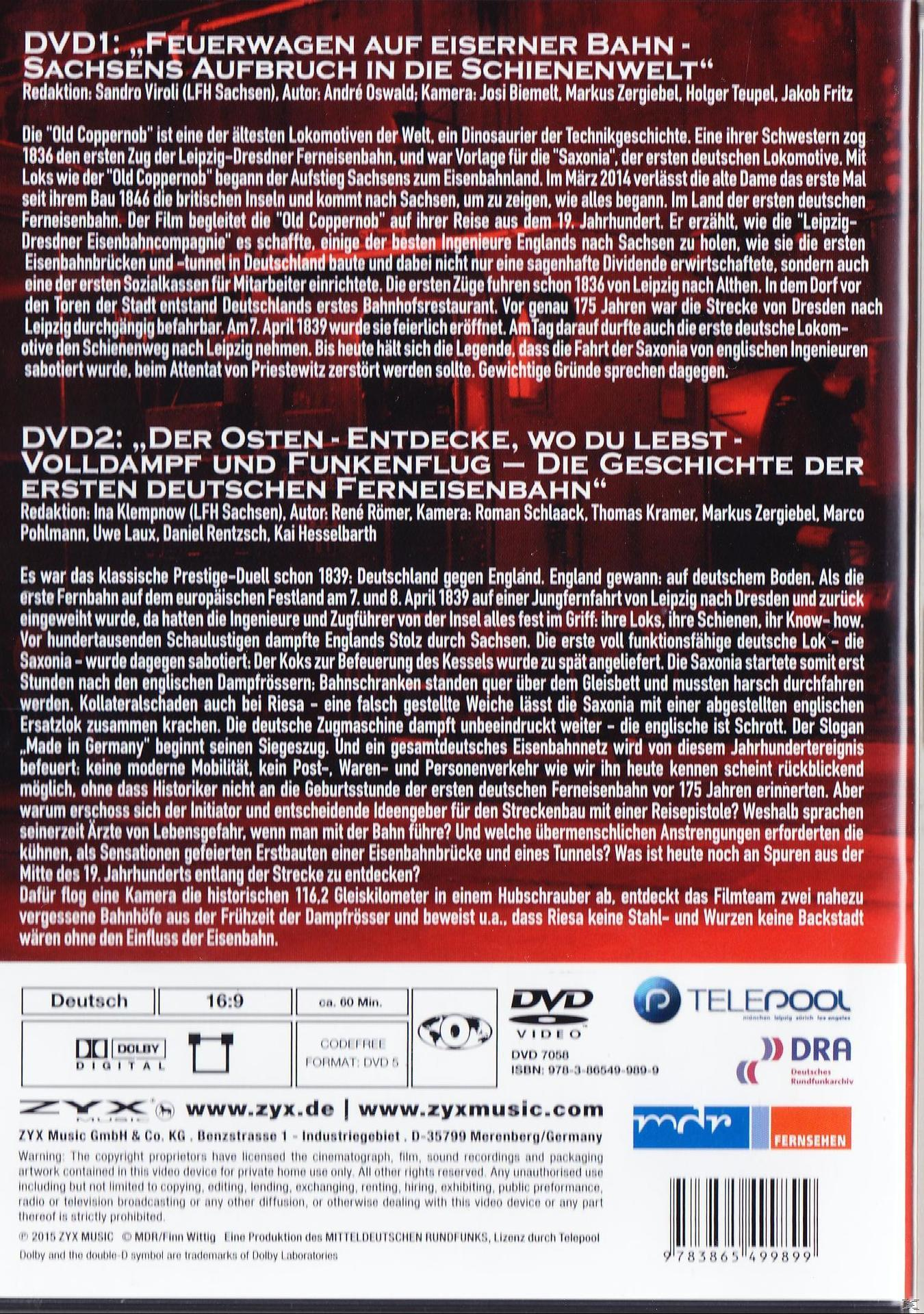 DVD-Cover: Feuerwagen, mit Text und Bild des Zuges. Deutscher Text.