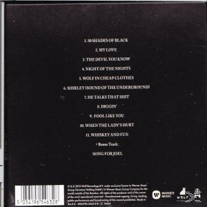 CD-Cover mit Trackliste: 50 Shades of Black, My Love, The Devil You Know und mehr.