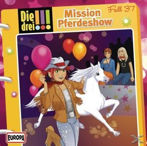 Buchcover mit Cowgirl, weißem Pferd und Ballons. Text: Mission Pferdeshow.