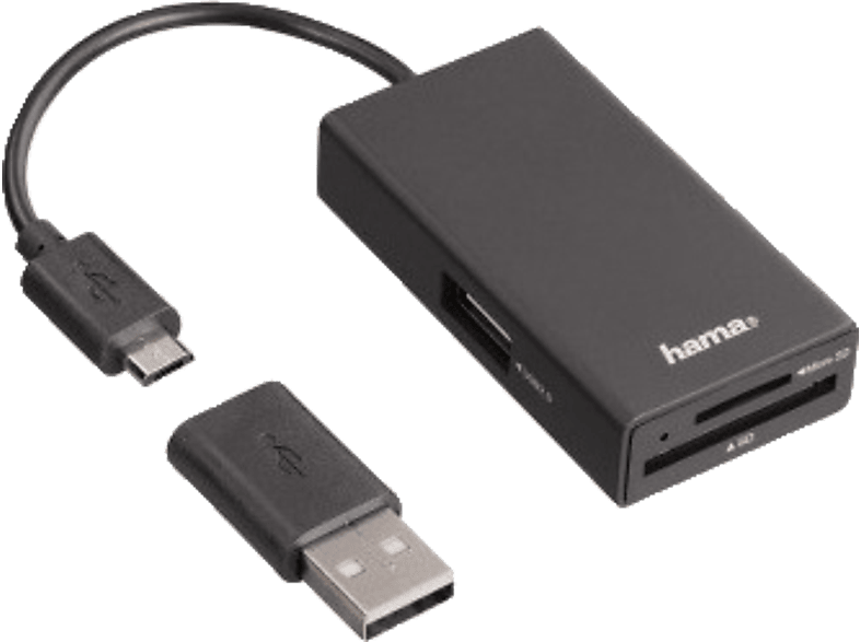 HAMA Kaartlezer + Hub USB OTG (54141)