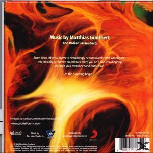 CD-Cover mit abstrakter feuriger Grafik und Text in Englisch und Deutsch.