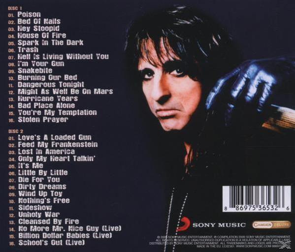 CD-Hülle Rückseite mit Titelliste und Gesicht eines Mannes mit langen Haaren.