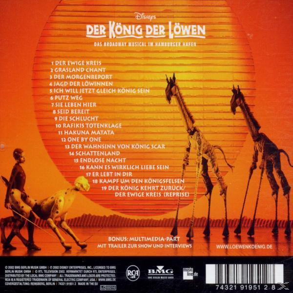 Rückseite einer CD-Hülle mit einem lebendigen Bild von Giraffen und anderen Tieren mit musikalischem Thema.