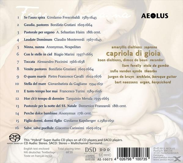 A./Capriola di Gioia Dieltiens - Fare La Nina Na-Weihnachtsmusik Des Ital.Barock  - (SACD Hybrid)