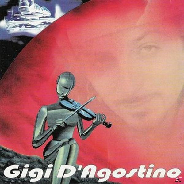 Albumcover-Art. Eine metallische Figur spielt Geige vor rotem Hintergrund mit Gesicht und Künstlername.