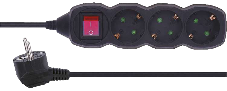 EMOS PC1321 3 csatlakozós kapcsolós hosszabbító, 1,5 m