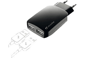 CELLULARLINE cellularline USB Charger Dual Ultra - Caricabatterie (Nero)