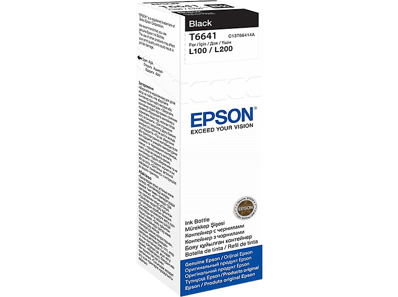 EPSON T6641 fekete eredeti tintapatron utántöltő tartály (70 ml)