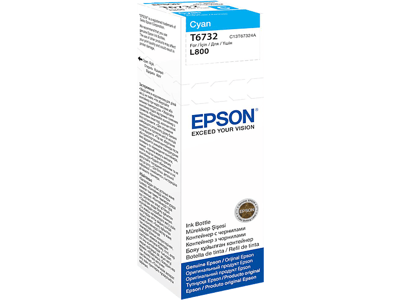 EPSON T6732 cyan eredeti tintapatron utántöltő tartály (70 ml)