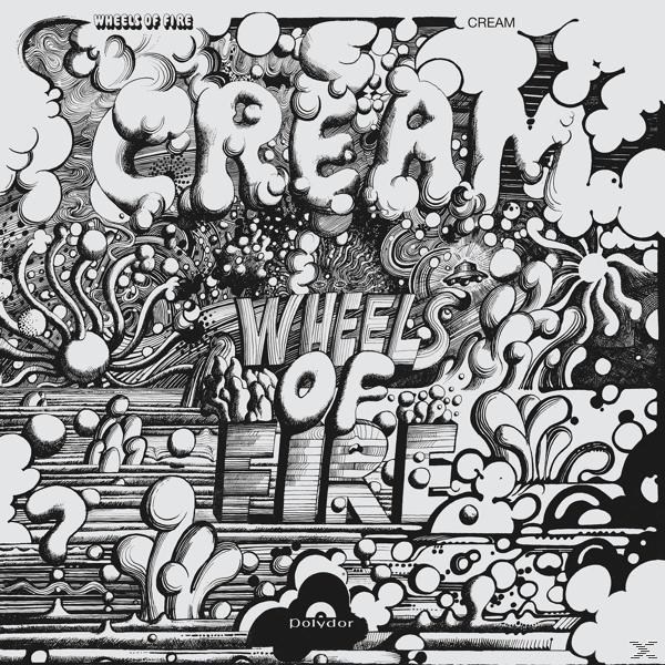Albumcover: Schwarz-Weiß-Illustration mit dem Wort 'Cream', umgeben von wirbelnden, abstrakten Designs.