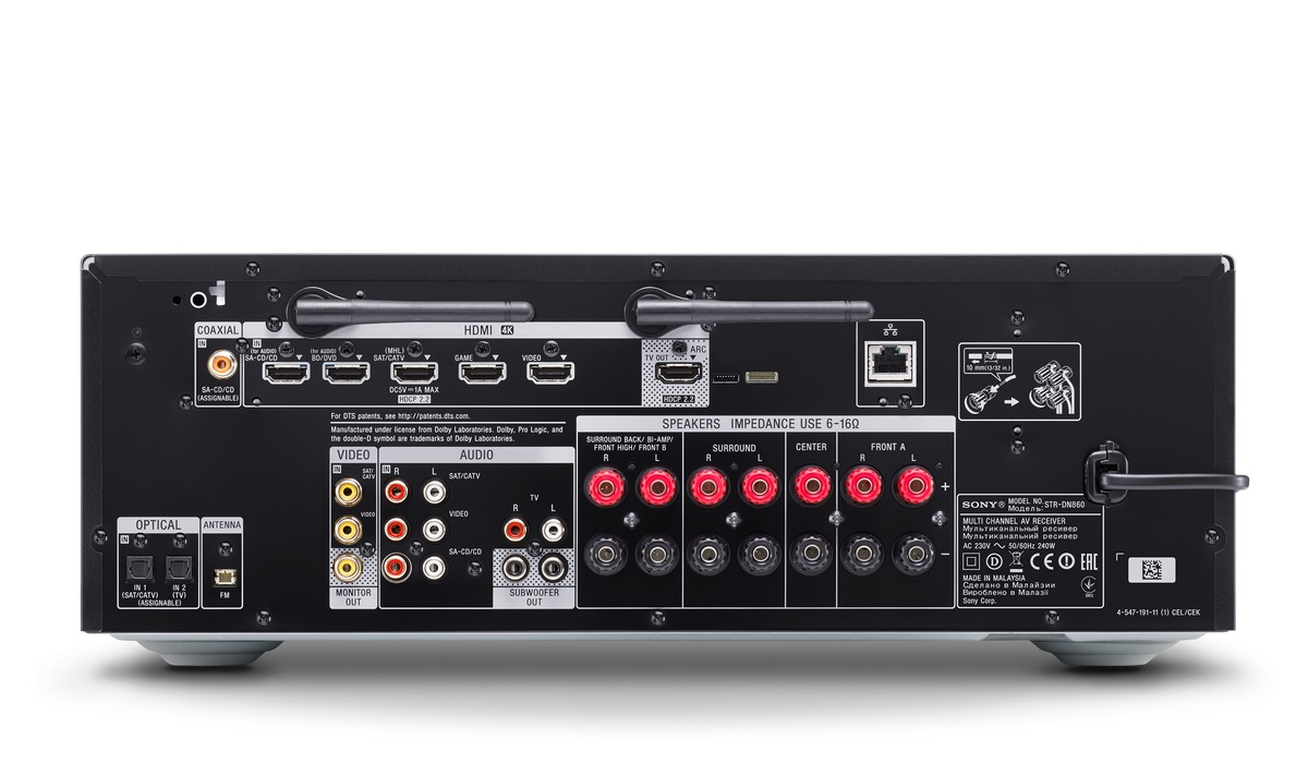 SONY STR-DN860 AV-Receiver (7.2 Kanäle, 150 Watt pro Kanal, Schwarz)