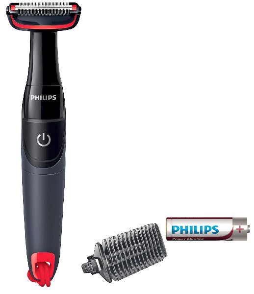 Afeitadora - Philips BG105/10, Corporal, Peine guía de 3 mm, Resistente al agua, Fácil de limpiar, Negro