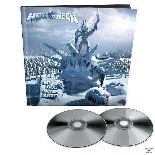 Helloween album borító: Fagyos Szabadság-szobor, sereg és tökök fényes nap alatt.