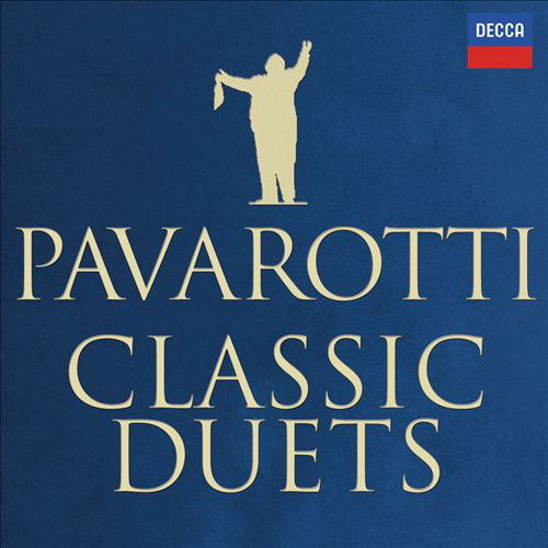 A Pavarotti Classic Duets album borítója kék háttérrel és egy énekesnel.