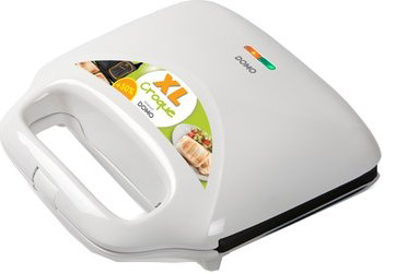 White XL sandwich maker with a green logo and a red/green light indicator.