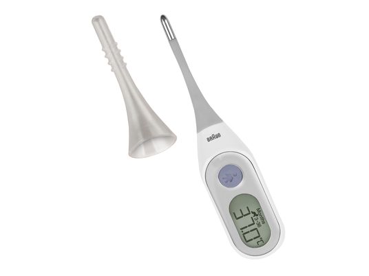 BRAUN AGE PRECISION PRT 2000 - Digitale Fieberthermometer (Weiss/Silber)
