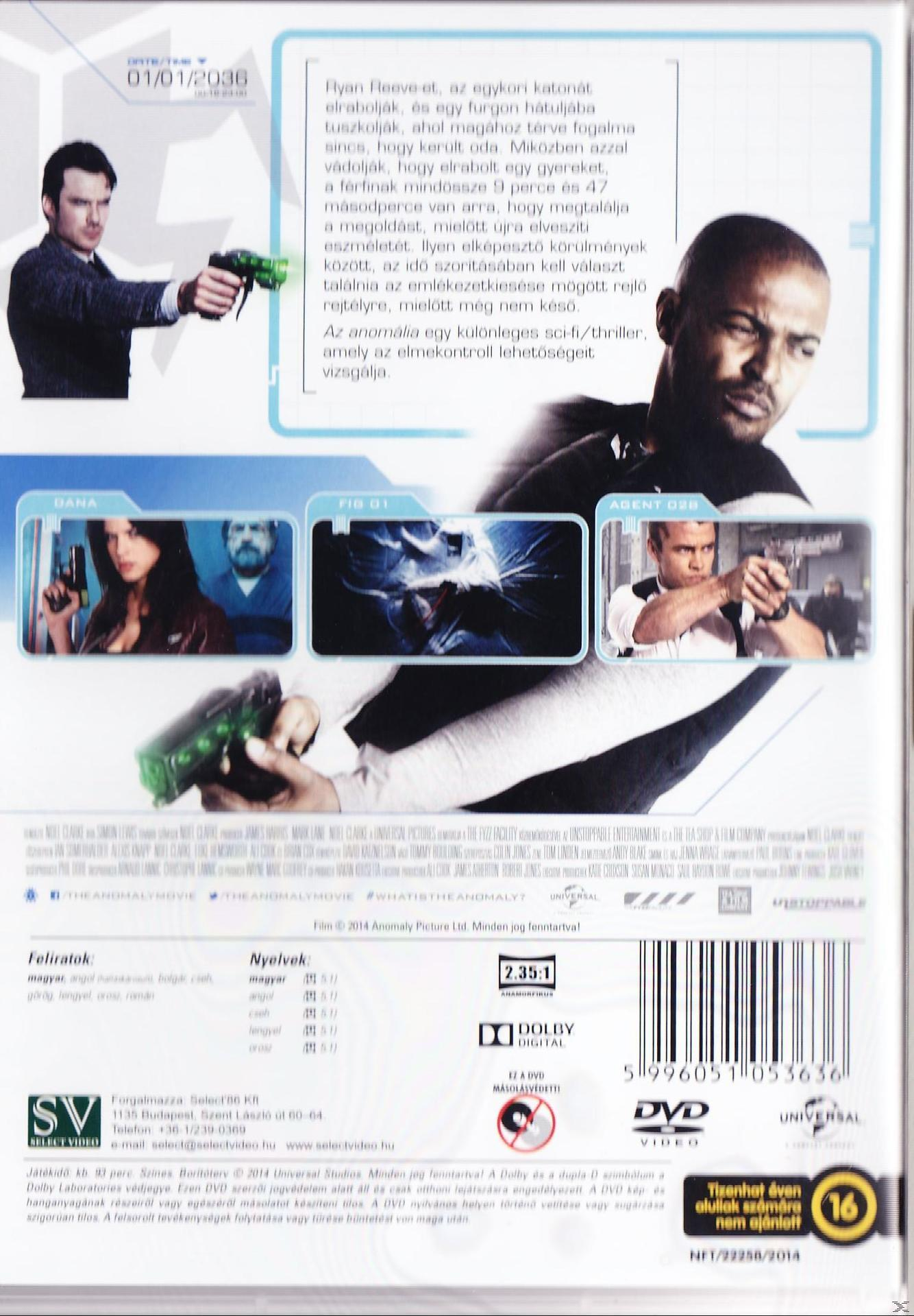 DVD tok hátulja színészek képeivel, sci-fi témával és több nyelven írt szöveggel. Besorolás is van.