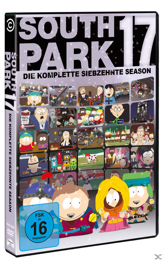 DVD-Hülle: South Park Staffel 17 mit mehreren Zeichentrickfiguren.