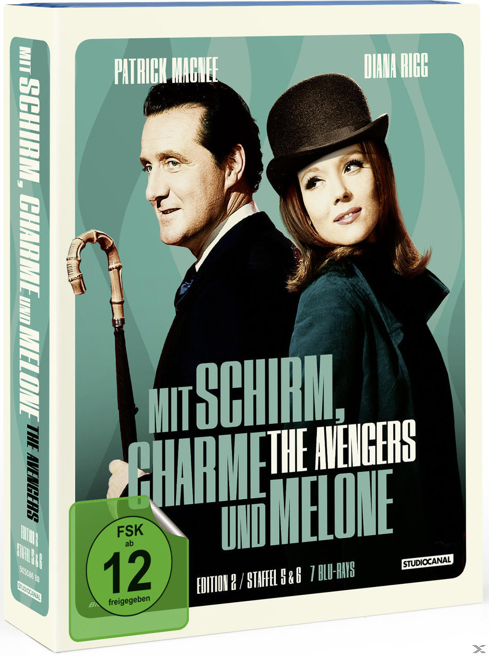DVD-Hülle mit Schauspielern, ein Mann mit Stock und eine Frau mit Hut.