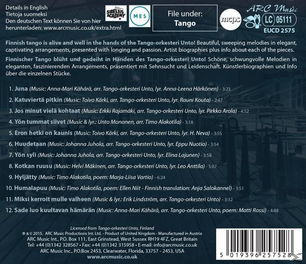 Tango Orkesteri Unto - Finnish Tango-Yön Tummat Siivet-Dark Wings Of  - (CD)
