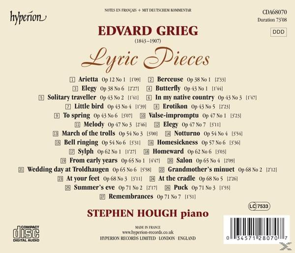 Stephen Hough - Lyric Pieces  - (CD)